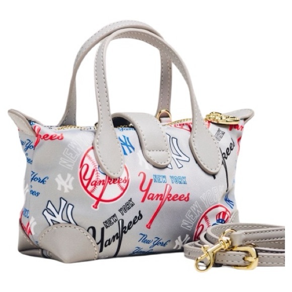 STONEY CLOVER Lane Gray Baseball Pouchette Crossbody Bag Yankees - Picture 2 of 4